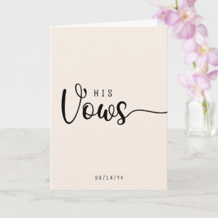 Moderne Minimaliste Ses Vows Mariage Vows carte