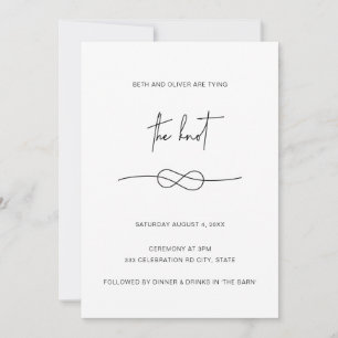 Moderne minimaliste Simple Noir Knot Invitation
