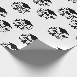 Moderne Minimalistin Ich hab's geschafft Abschluss Geschenkpapier