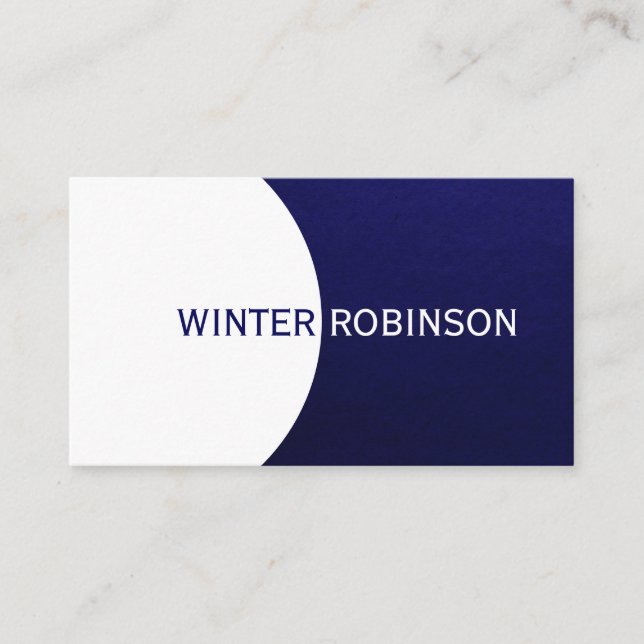 Moderne minimalistisch-blaue geometrische Mitterna Visitenkarte (Vorderseite)