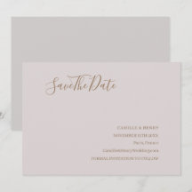 Moderne Minimalistisch Blush-Gold-Hochzeit Save th