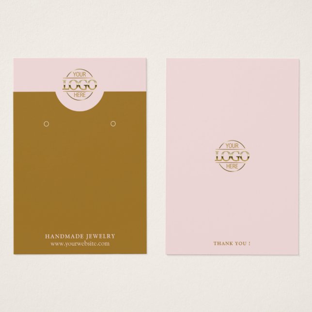 Moderne Minimalistisch Blush Pink Schmuckkarte (Vorne & Hinten)