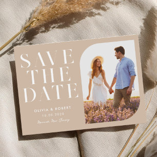Moderne Minimalistisch Chic 2 Foto Hochzeit Save The Date
