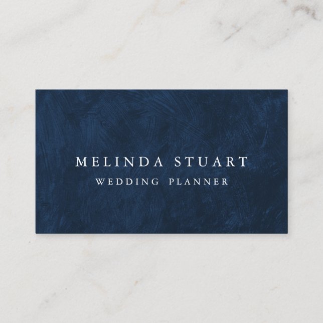 Moderne Minimalistisch Chic Navy Blue Business Car Visitenkarte (Vorderseite)