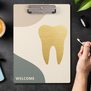 Moderne Minimalistisch Dental Imitats Gold Tooth Klemmbrett