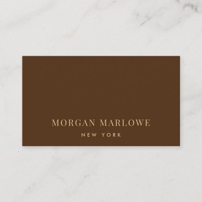 Moderne Minimalistisch Elegante Berufliche Bronze Visitenkarte (Vorderseite)