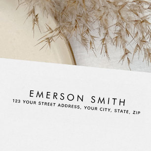 Moderne, minimalistisch-elegante Rücksendeadresse Permastempel
