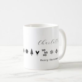 Moderne Minimalistisch Elegante Schwarz-weiße Weih Kaffeetasse