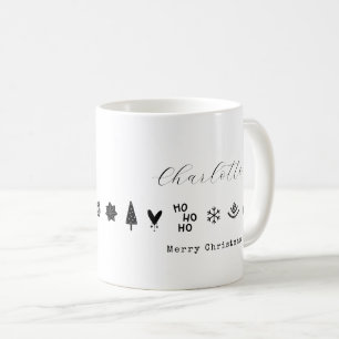 Moderne Minimalistisch Elegante Schwarz-weiße Weih Kaffeetasse