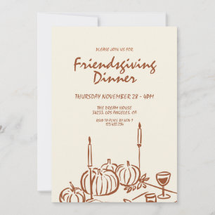 Moderne Minimalistisch Friendsgiving Dinner Einlad Einladung