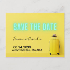 Moderne Minimalistisch-GelbNebel Save the Date Postkarte