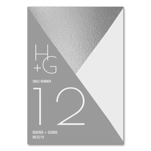 Moderne Minimalistisch geometrische Hochzeit Tischnummer (Vorderseite)