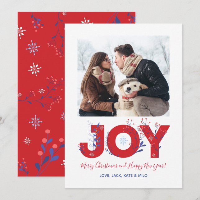 Moderne Minimalistisch Joy Weihnachts-Weihnachtska Einladung (Vorne/Hinten)