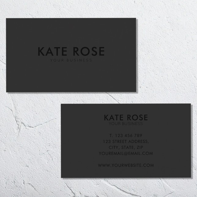 Moderne Minimalistisch Matte Black Business Card Visitenkarte (Von Creator hochgeladen)