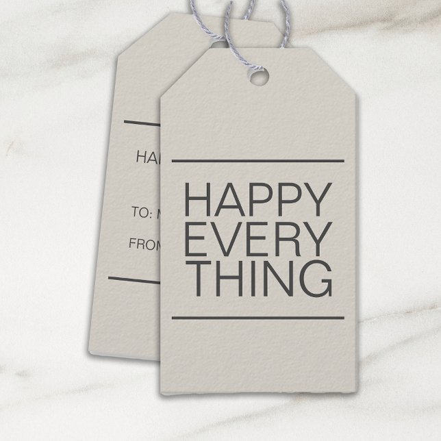 Moderne Minimalistisch neutrale Geschenkanhänger (Von Creator hochgeladen)