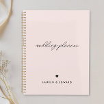 Moderne Minimalistisch-Rosa Hochzeit Planer<br><div class="desc">Ein speziell entworfenes Hochzeitsplaner-Notebook mit einfachem und modernem Design auf rosa schwarzem Hintergrund.</div>