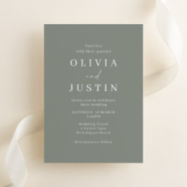 Moderne Minimalistisch Sage Green Wedding Einladung