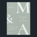 Moderne Minimalistisch Sage Green Wedding Magneteinladung<br><div class="desc">Moderne Minimalistisch Sage Green Wedding Magnetic Einladung. Enthält fett formatierte Monogramm-Typografie und minimales grafisches Design. Personalisieren Sie Text mit allen Details Ihres besonderen Tages.</div>