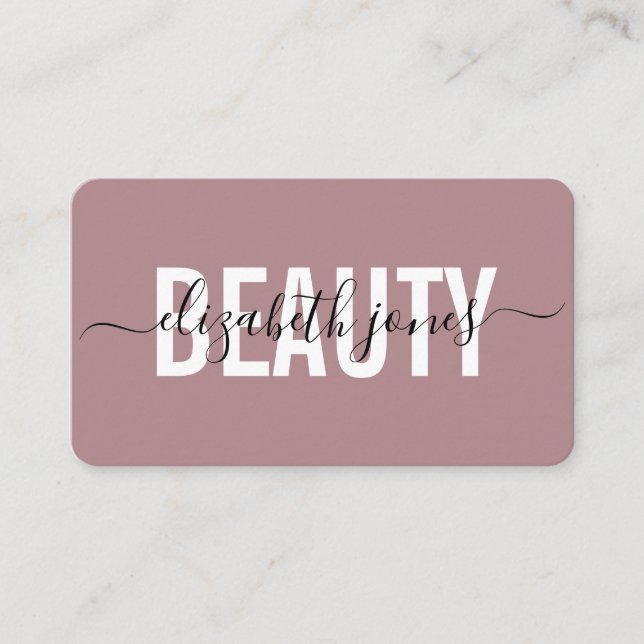 Moderne Minimalistisch Signature Rose Gold Visitenkarte (Vorderseite)