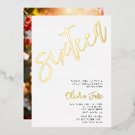 Moderne Minimalistisch Sweet 16 Foto Einladung