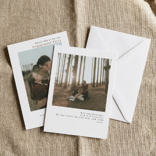 Moderne Minimalistische 2-Foto Hochzeit Einladung