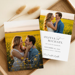 Moderne Minimalistische 2-Foto-Hochzeit Save The Date