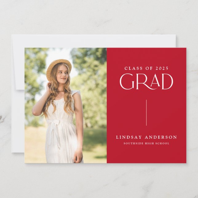 Moderne Minimalistische 3-Foto-Graduierungspartei Einladung (Vorderseite)