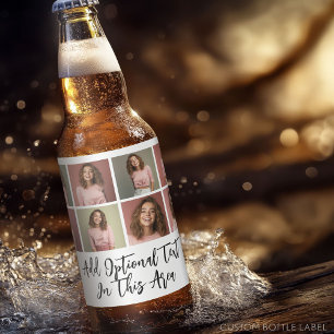 Moderne Minimalistische 8-Foto-Raster-Collage - We Bierflaschenetikett