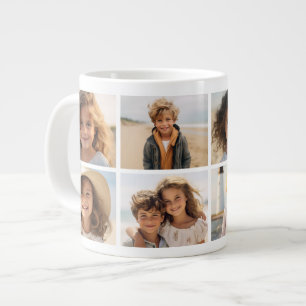 Moderne Minimalistische 8-Foto-Raster-Collage - We Jumbo-Tasse