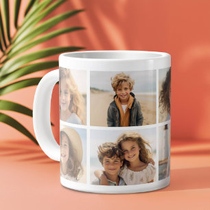 Moderne Minimalistische 8-Foto-Raster-Collage - We Jumbo-Tasse