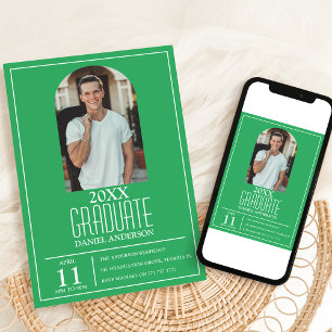 Moderne minimalistische Abschluss-Einladung mit Bo Einladung