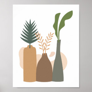 Moderne Minimalistische abstrakte Botanische Linie Poster