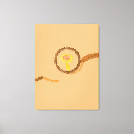 Moderne minimalistische abstrakte Bronze- und Pfir Leinwanddruck