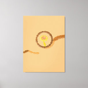 Moderne minimalistische abstrakte Bronze- und Pfir Leinwanddruck