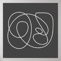 Moderne Minimalistische Abstrakte Linie Schwarz-we