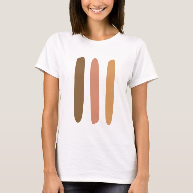 Moderne Minimalistische Abstrakte Linie Zeichnend  T-Shirt (Vorderseite)