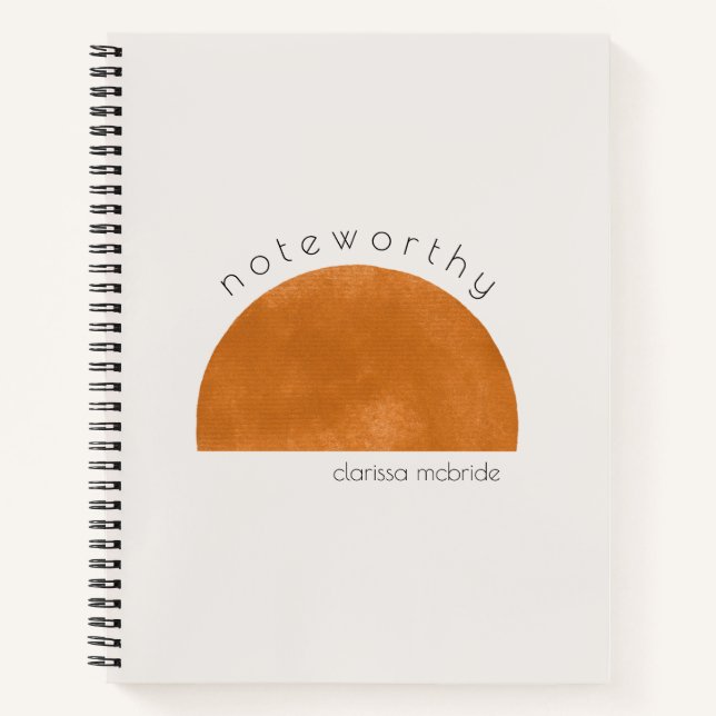 Moderne Minimalistische Abstrakte Sonne Personalis Notizbuch (Vorderseite)