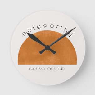 Moderne Minimalistische Abstrakte Sonne Personalis Runde Wanduhr