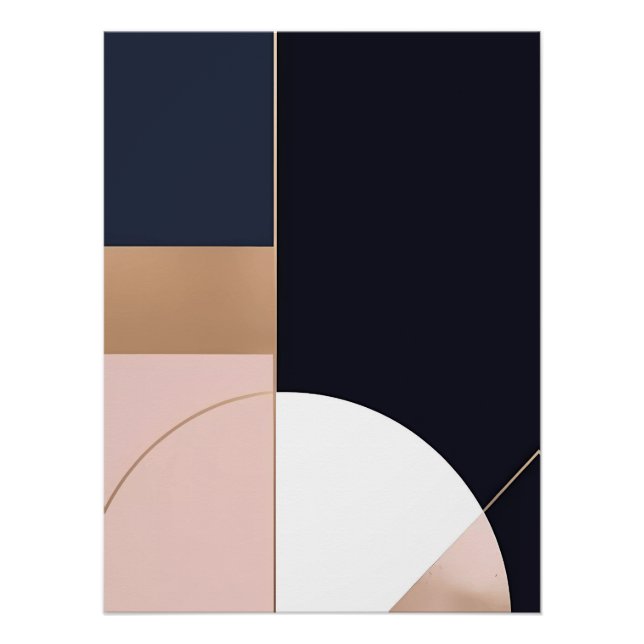 Moderne minimalistische abstrakte Wandkunst Poster (Vorderseite)