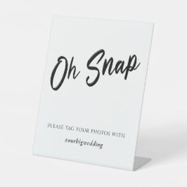 Moderne Minimalistische Ach-Snap-Hochzeit Sockelschild