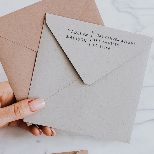 Moderne Minimalistische Adresse und Name Permastempel (Von Creator hochgeladen)