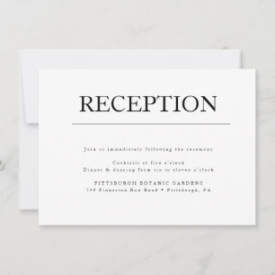 Moderne minimalistische Anfangs-Hochzeitsempfangsk Einladung
