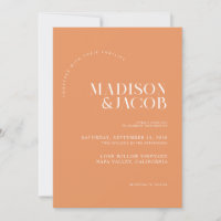 Moderne Minimalistische Apricot Crush-Hochzeit