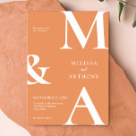 Moderne Minimalistische Aprikosenhochzeit Einladung<br><div class="desc">Moderne Minimalistische Apricot Hochzeitseinladung. Enthält fett formatierte Monogramm-Typografie und minimales grafisches Design. Personalisieren Sie Text mit allen Details Ihres besonderen Tages.</div>