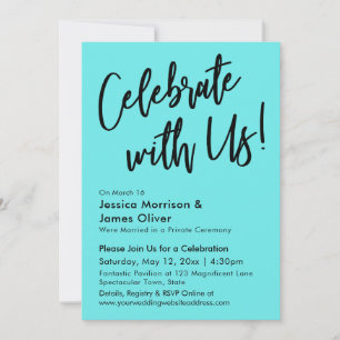 Moderne Minimalistische Aqua feiert mit uns! Einladung