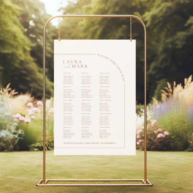 Moderne Minimalistische Arch Wedding Seating Chart Poster (Modern Minimalist Arch Wedding Seating Charts)