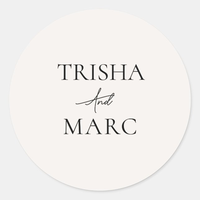 Moderne Minimalistische Arch Wedding-Umschlag Aufk Runder Aufkleber (Vorderseite)