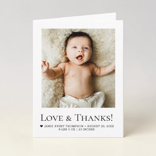 Moderne minimalistische Baby-Foto-Geburtsanzeige Karte