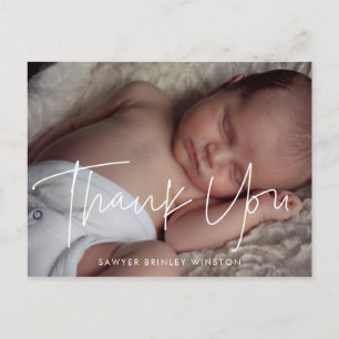 Moderne minimalistische Babydusche Danke Postkarte