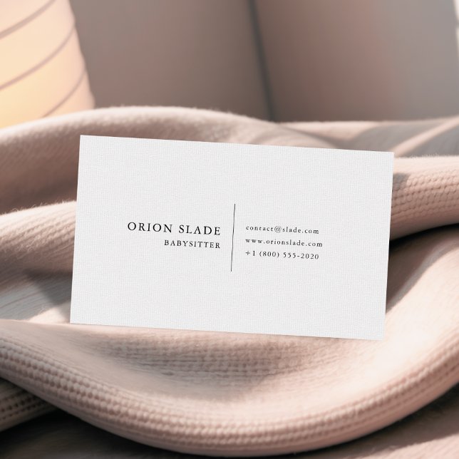 Moderne Minimalistische Babysitter-Visitenkarte Visitenkarte (Von Creator hochgeladen)